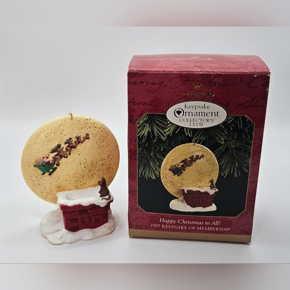 Hallmark 1997 Collectors Club Keepsake Ornament Happy Christmas To All!